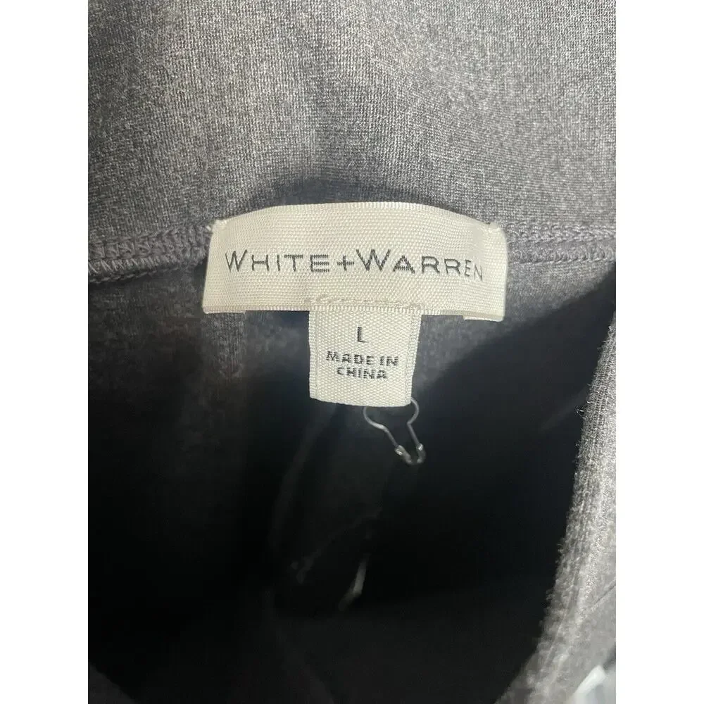 White +‎ Warren Charcoal Grey Ponte Knit Luxe Leggings Pants Size L